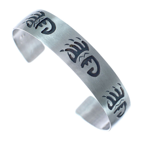 Native American Navajo Sterling Silver Bear Paw Cuff Bracelet JX123805